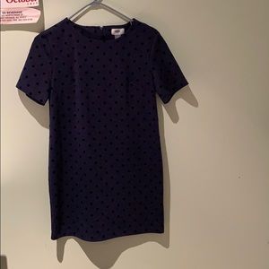 Polkadots navy blue mini dress